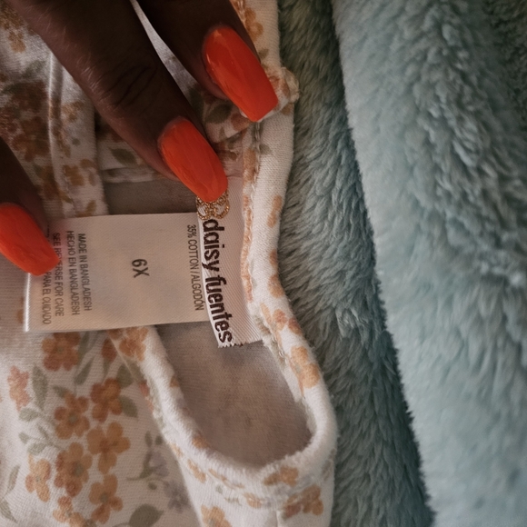 Daisy Fuentes Green Matching Set with Cuoduroy Dress Floral Long Sleeve Tee - Picture 4 of 13